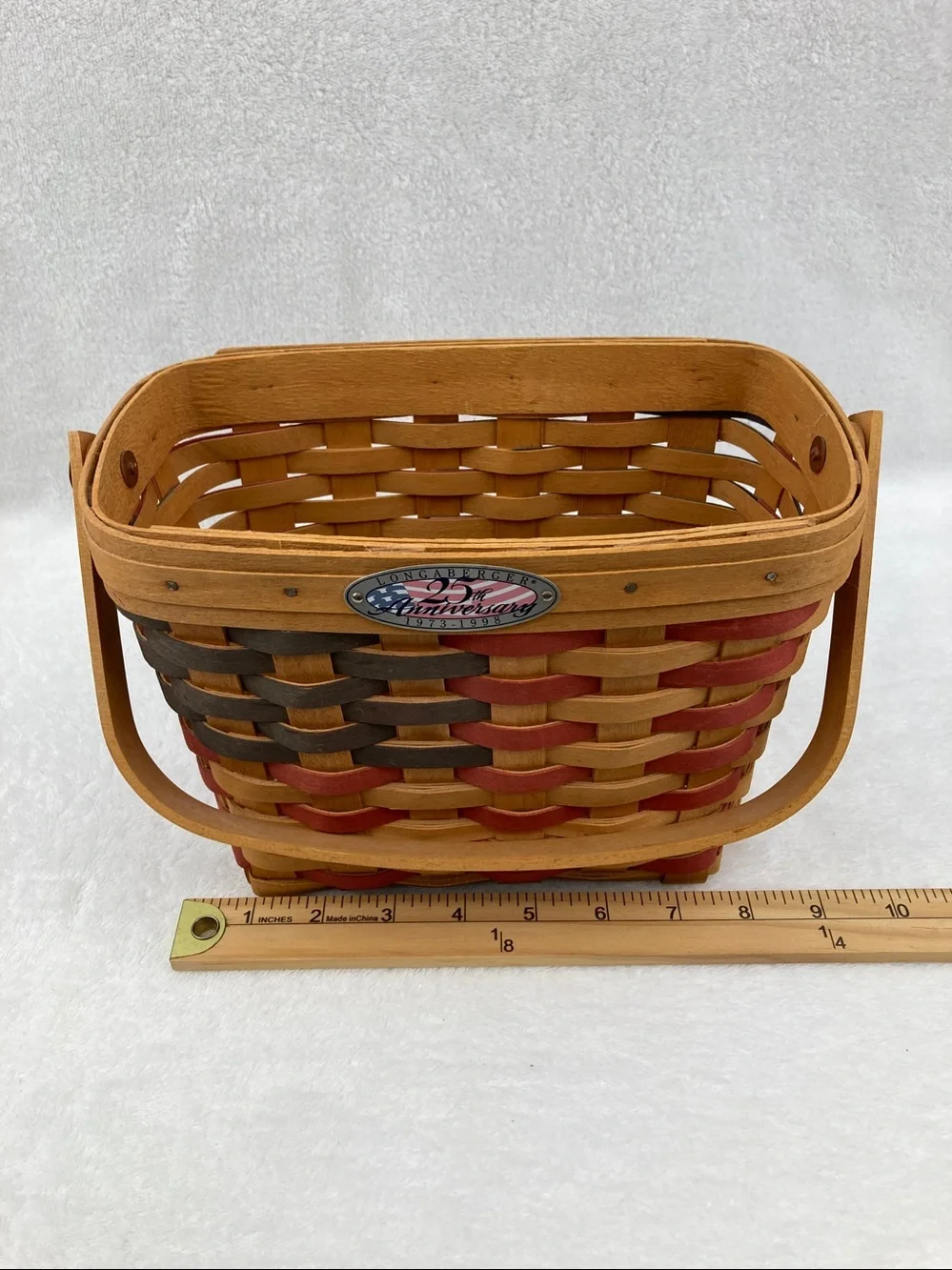 VTG Longaberger 25th Anniversary Americana Hand Woven Basket 10” x 5” x 7”